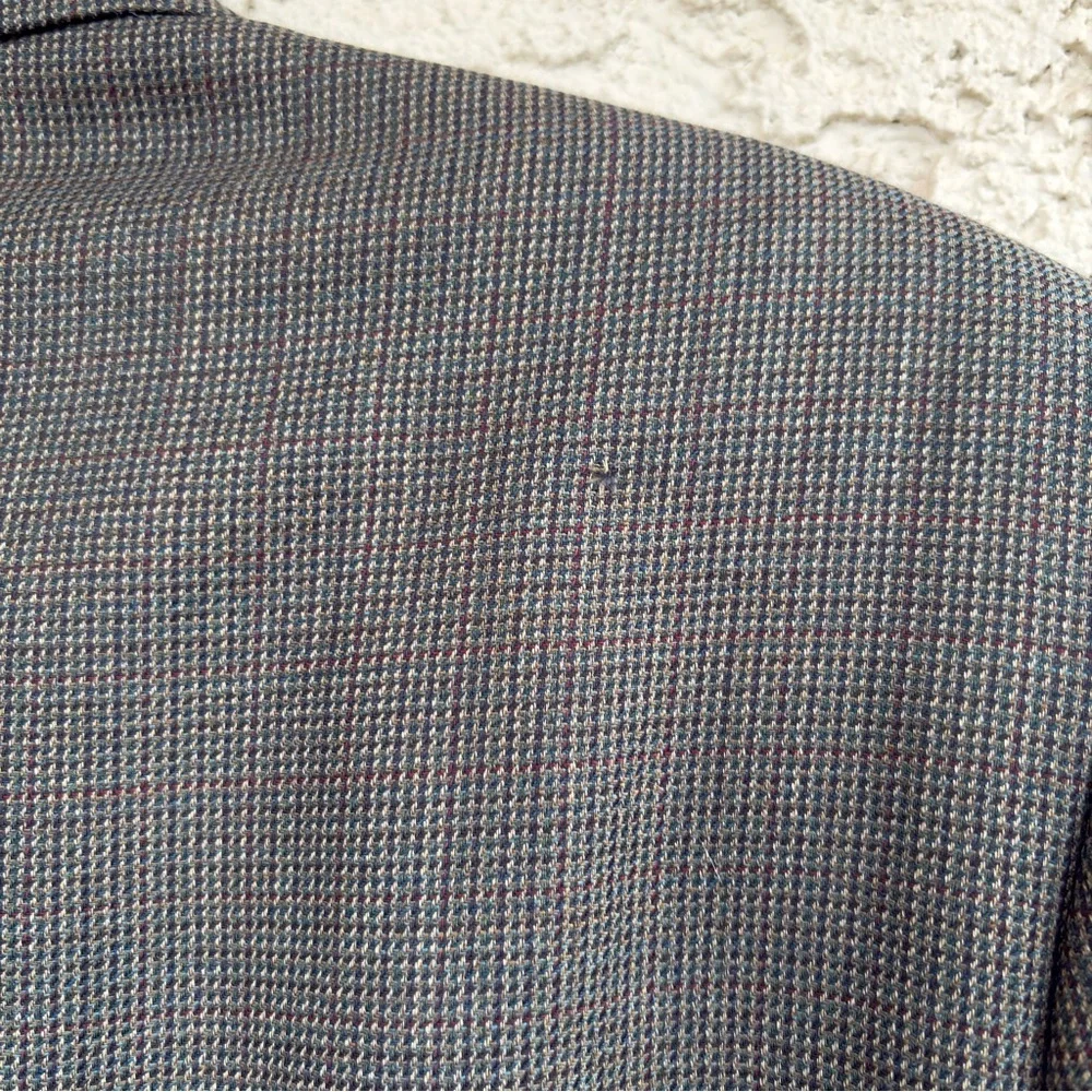 Ralph Ralph Lauren Men 40S Brown Houndstooth Wool Suit Jacket Sport Coat Blazer